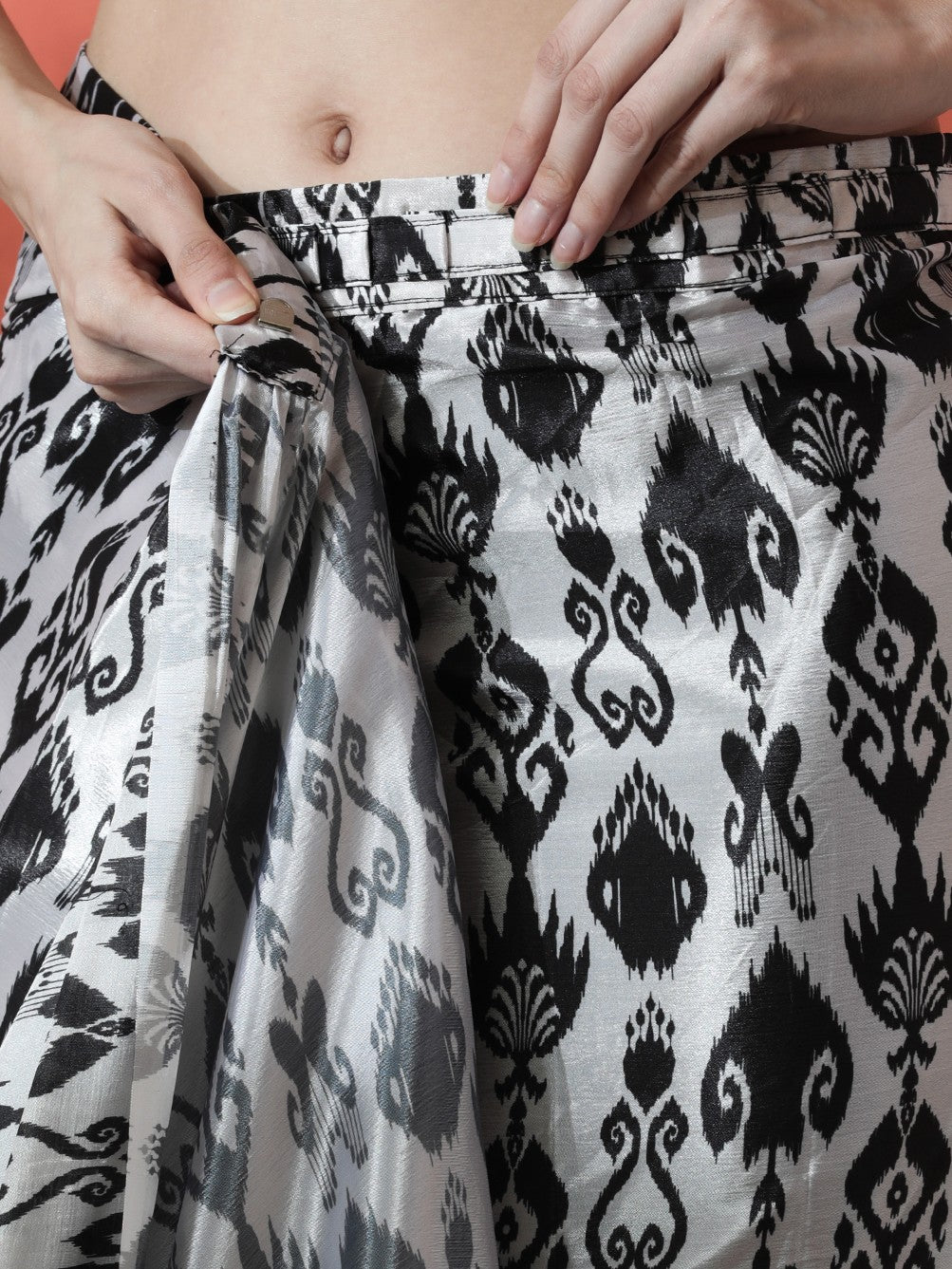 Trending Printed Chinon Ready To Wear Saree With Unstitched Blouse