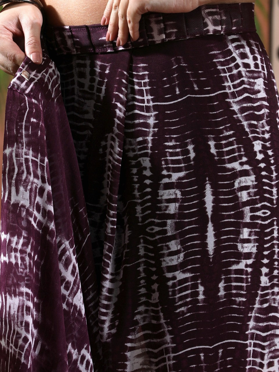 Tie & Die Printed Georgette Ready To Wear Saree With Unstitched Blouse