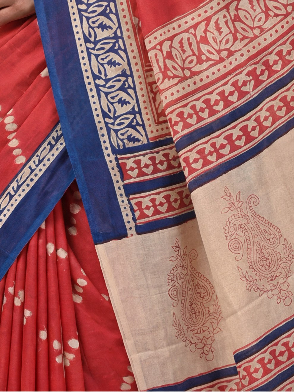 Floral Pure Cotton Saree with Unstiched Blouse