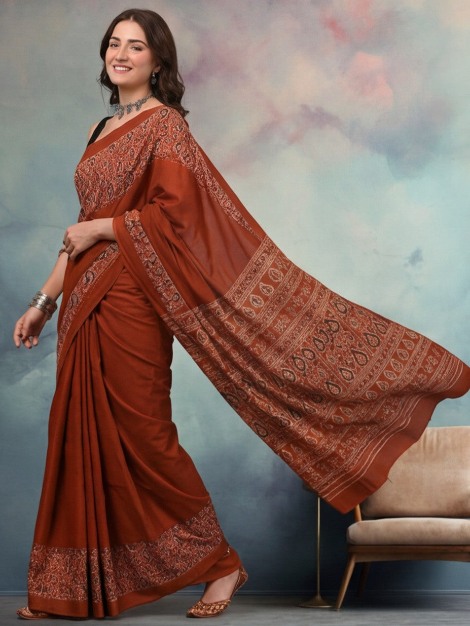 Floral Pure Cotton Saree with Unstiched Blouse