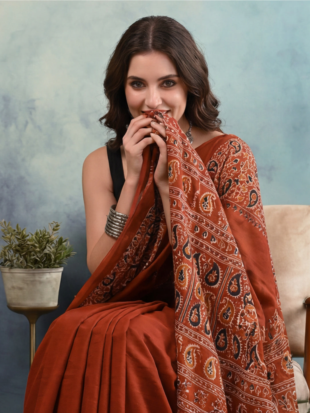 Floral Pure Cotton Saree with Unstiched Blouse