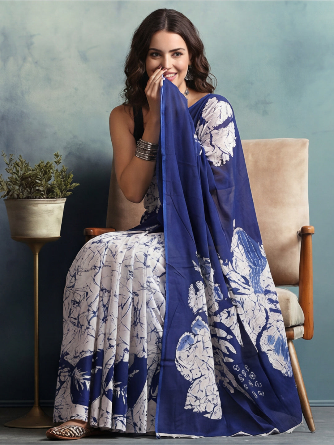 Tie and Dye Pure Cotton Saree with Unstiched Blouse