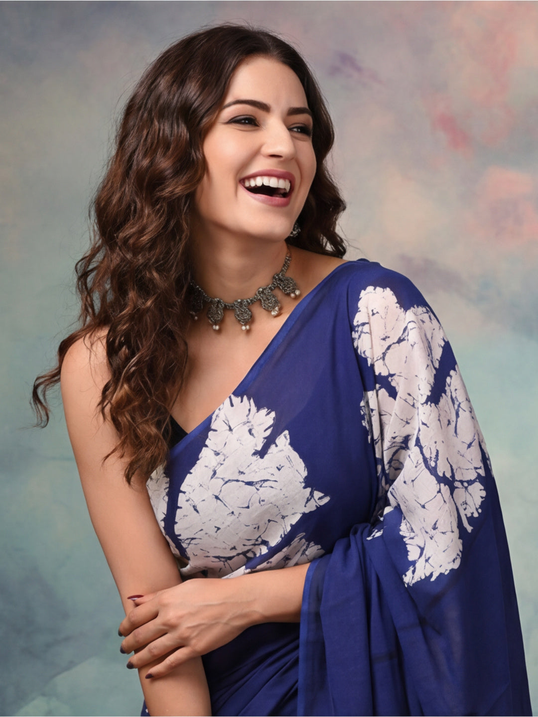 Tie and Dye Pure Cotton Saree with Unstiched Blouse