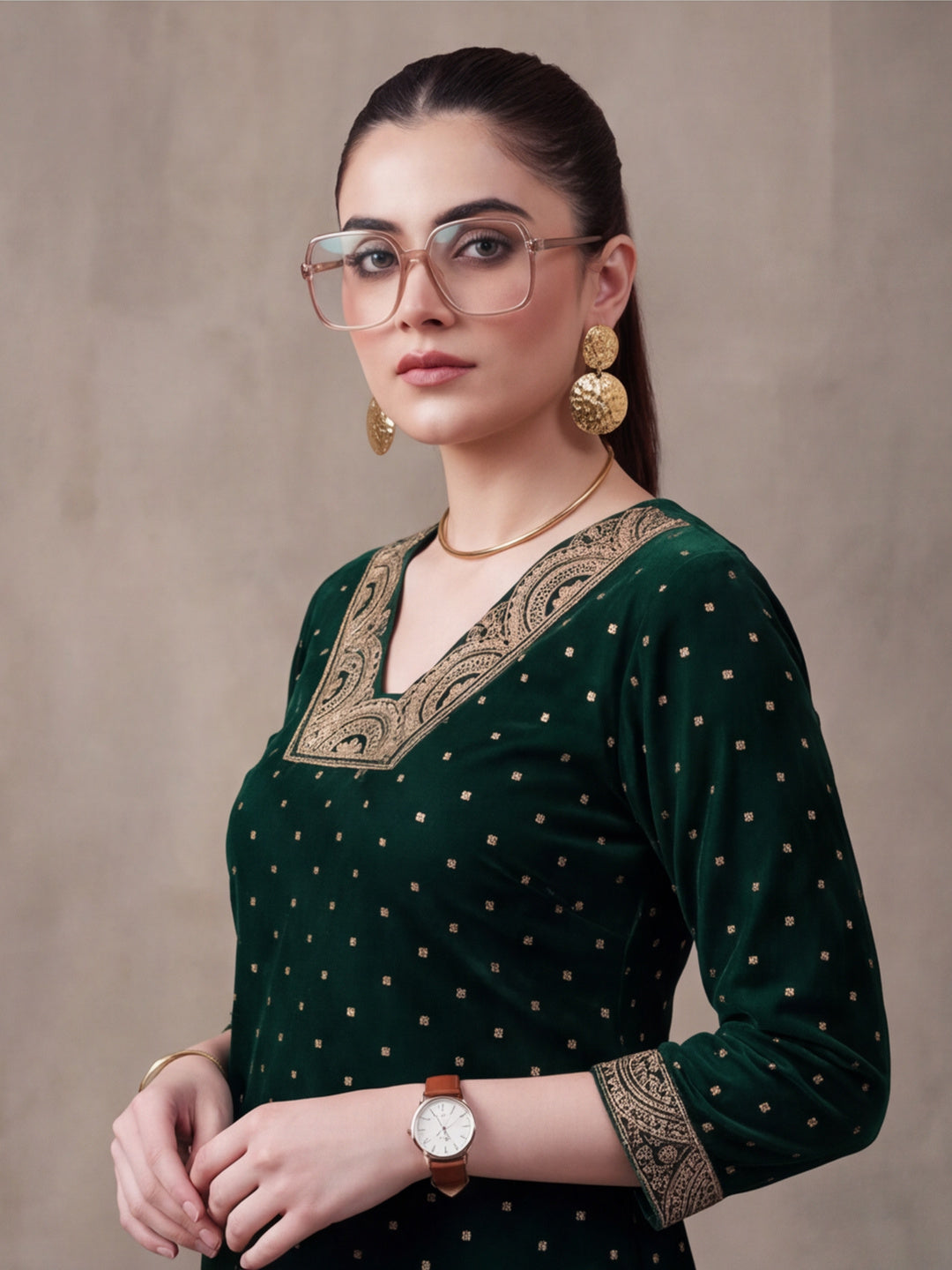 Women's Green Heavy Zari Weaving Kurta Set with Dupatta | Festive Ethnic Straight Suit