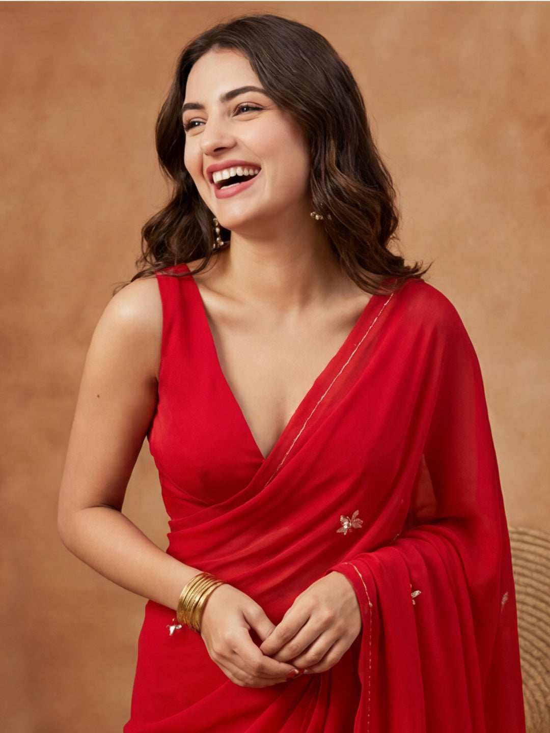 Floral Pure Georgette Saree with Unstiched Blouse