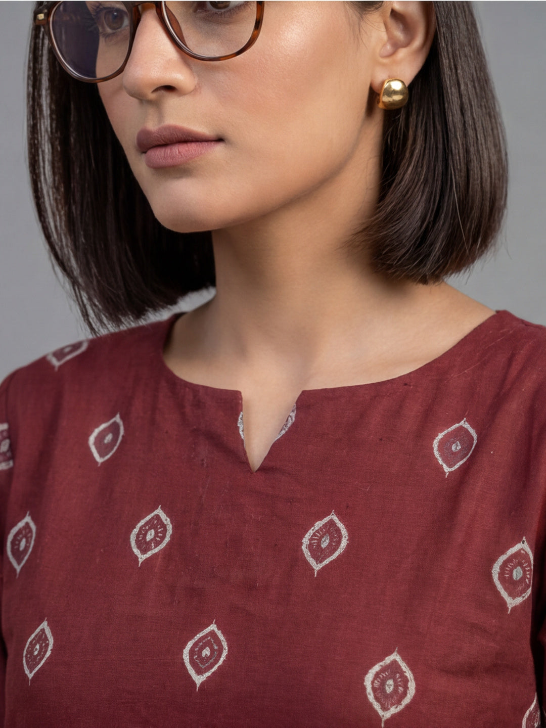 Women's Cotton Kalamkari Printed Full-Sleeve Tunic