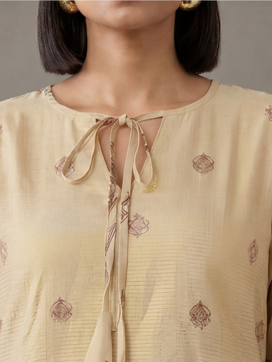 Women's Cotton Kalamkari Printed Full-Sleeve Tunic