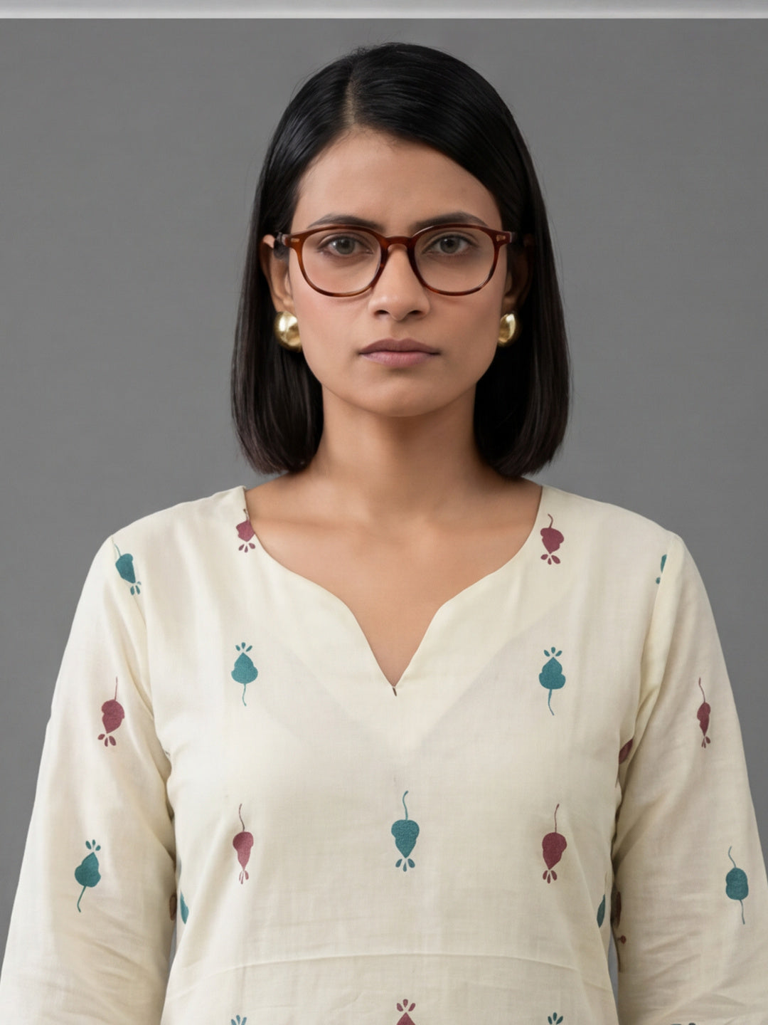 Women's Cotton Kalamkari Printed Full-Sleeve Tunic