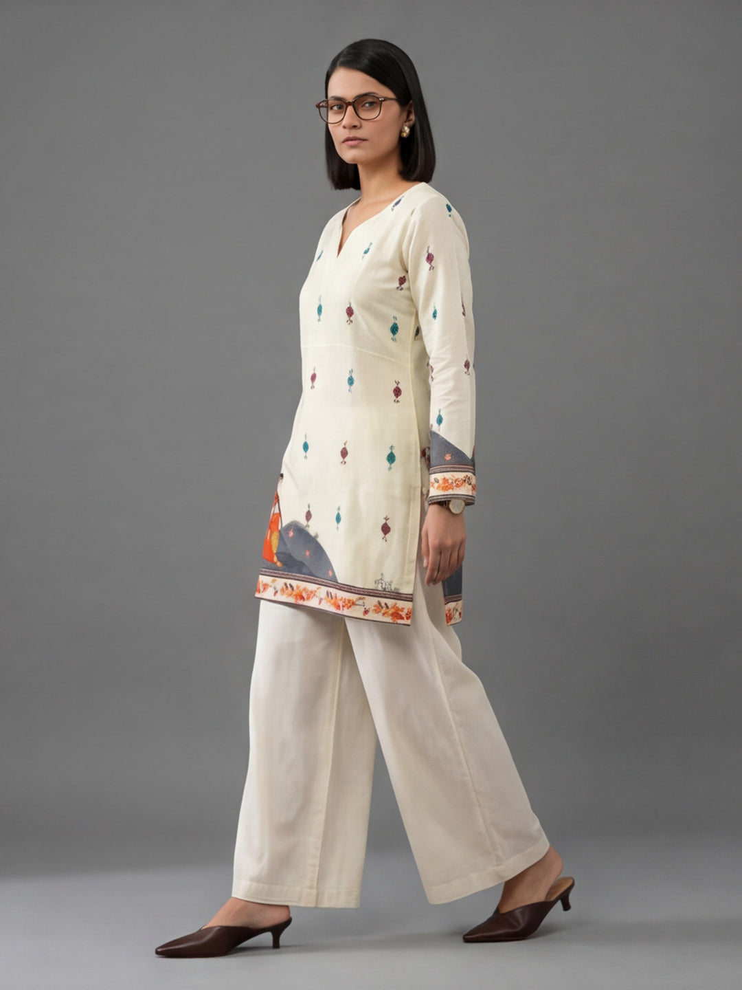Women's Cotton Kalamkari Printed Full-Sleeve Tunic