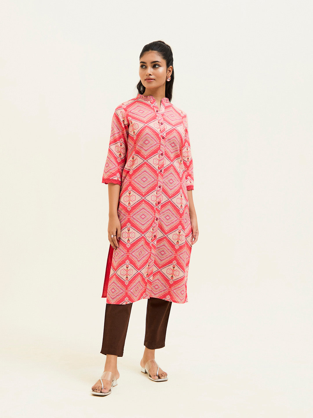 Coral Handloom Cotton Straight Kurta