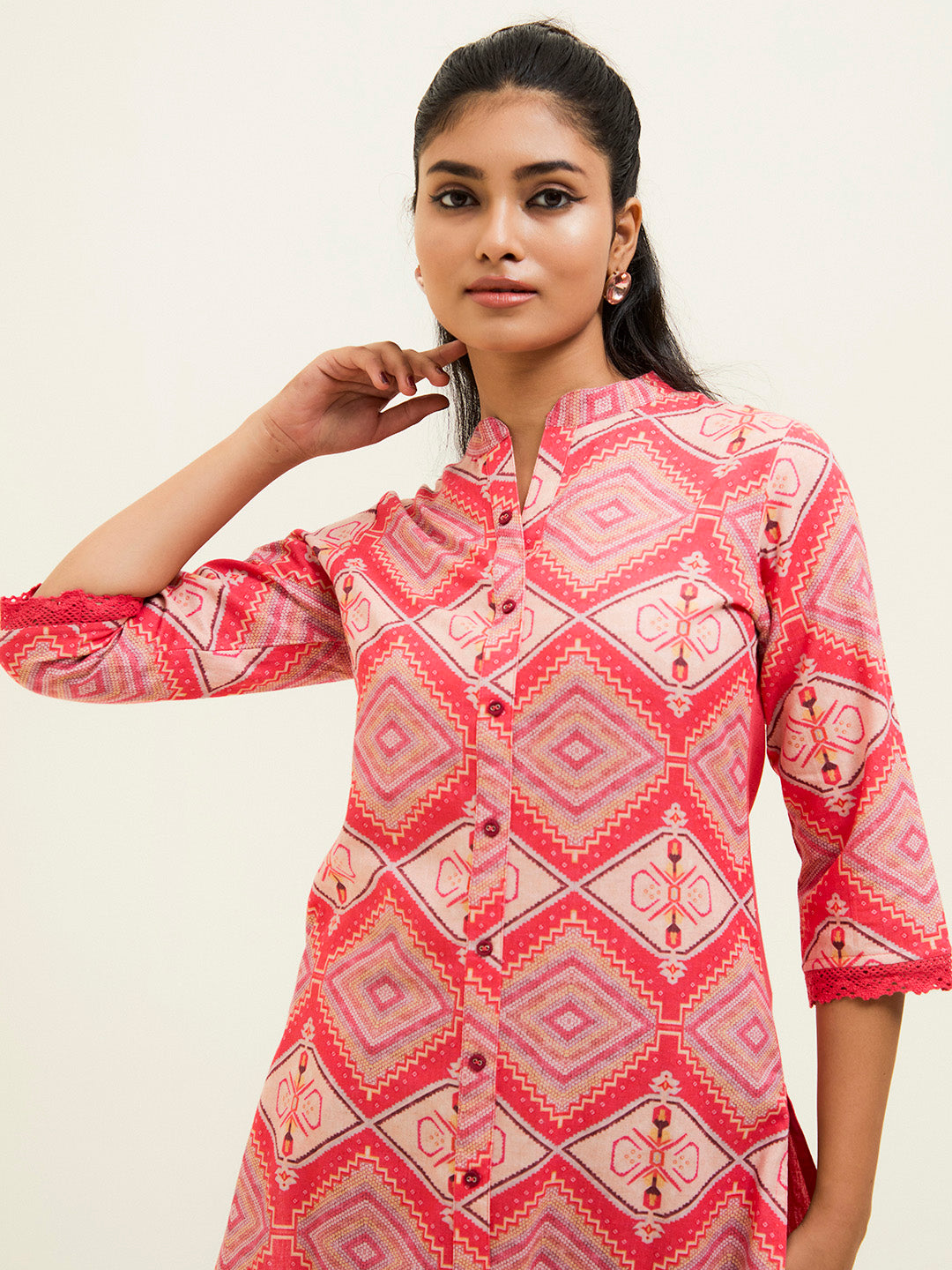 Coral Handloom Cotton Straight Kurta