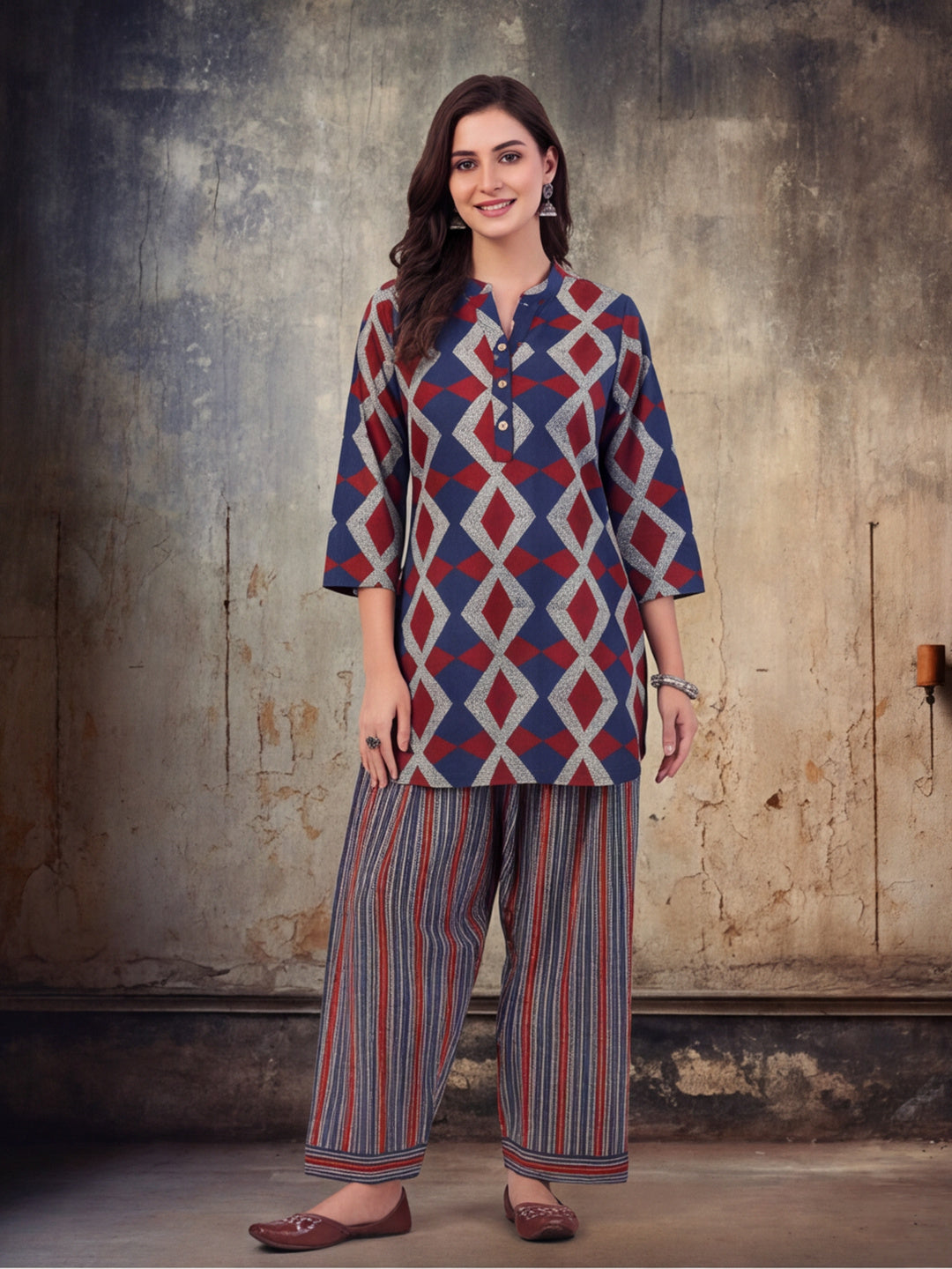 Women Straight Printed Pure Cotton Farshi Suit Sets