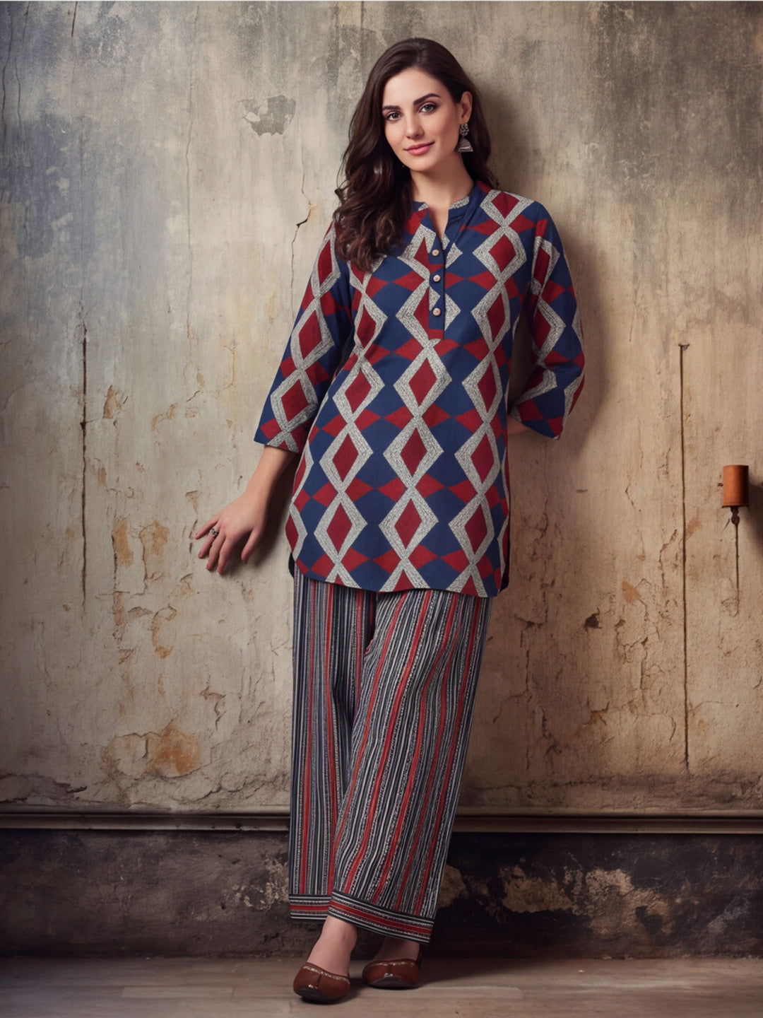 Women Straight Printed Pure Cotton Farshi Suit Sets