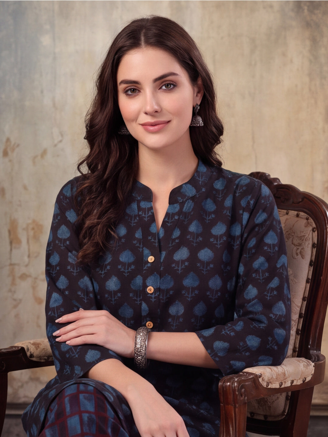 Women Straight Printed Pure Cotton Farshi Suit Sets