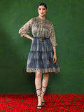 Floral Printed A-Line Cotton Blend Ethnic Dress