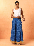Checked Embroidered Pure Cotton Long Skirt