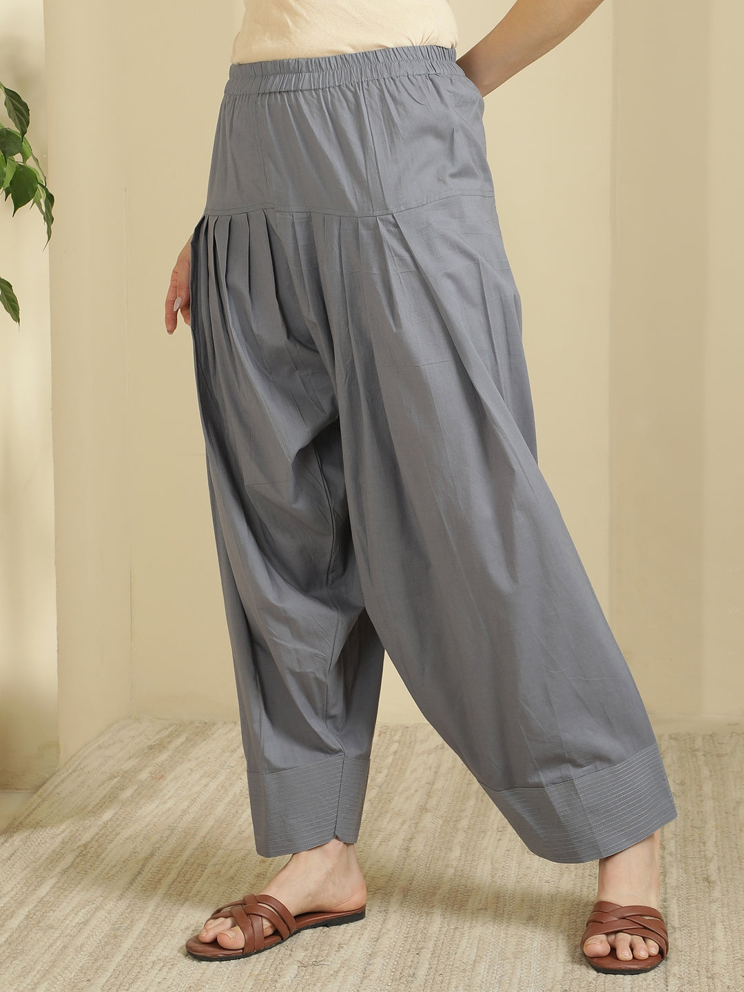 Women solid Loose fit cotton Farsi Salwar