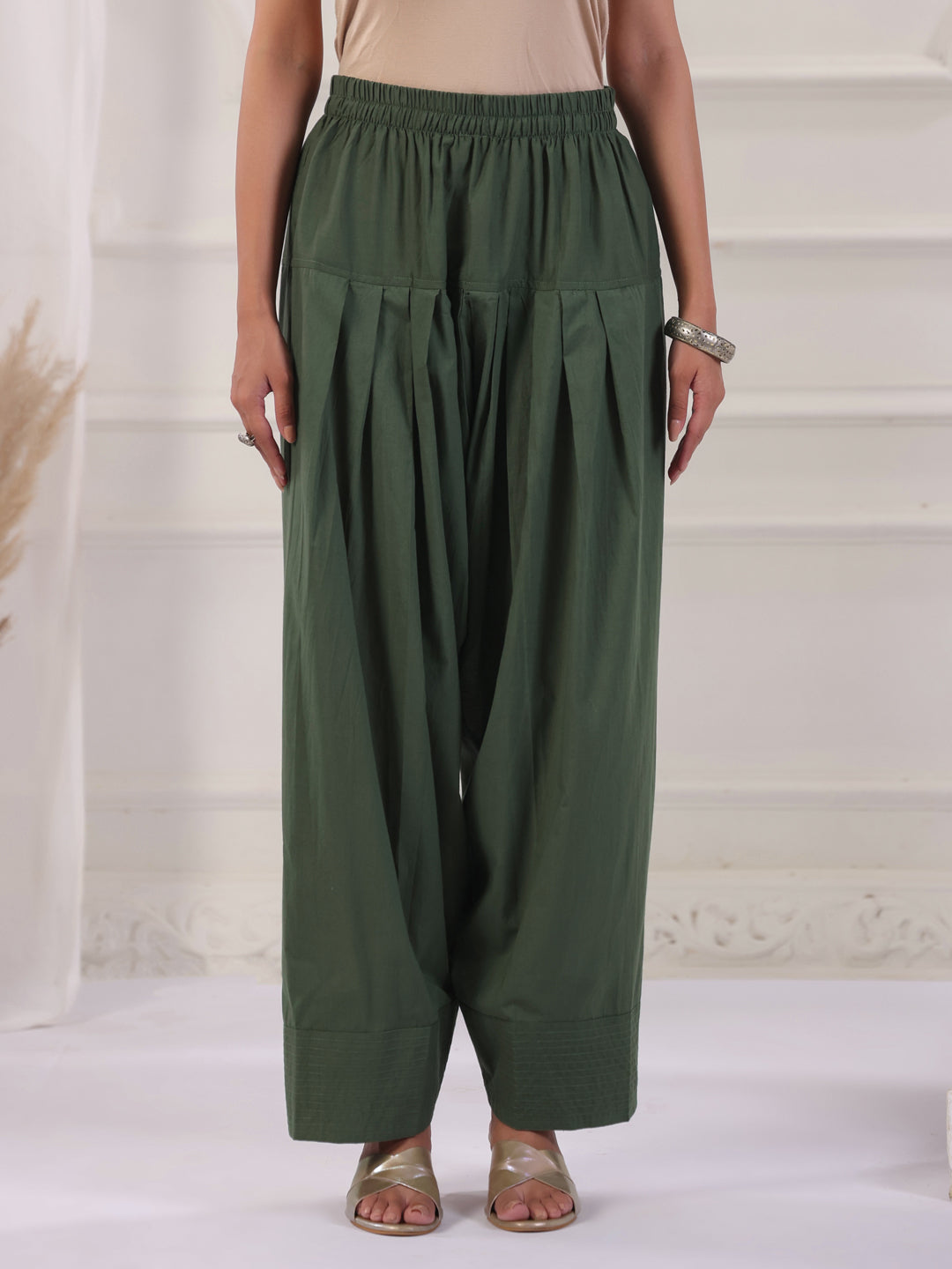 Women solid Loose fit cotton Farsi Salwar