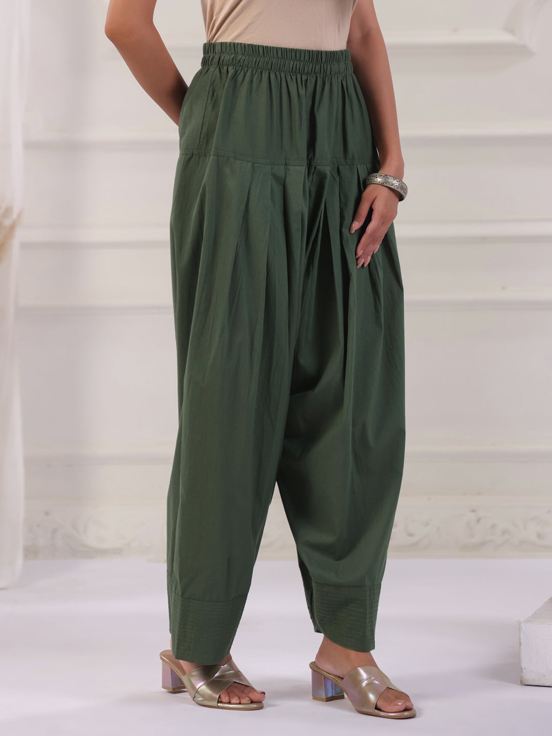 Women solid Loose fit cotton Farsi Salwar