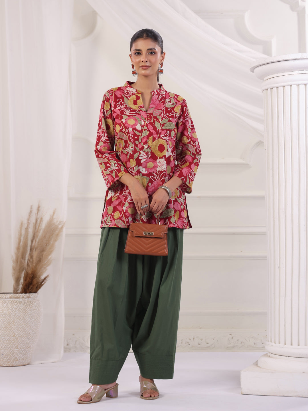 Women solid Loose fit cotton Farsi Salwar