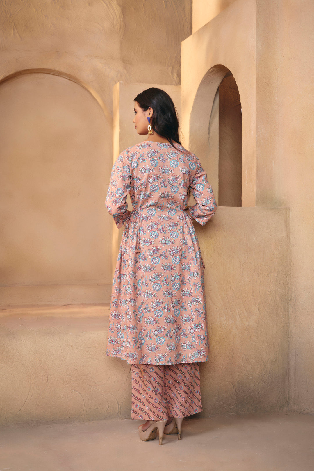 Floral Printed A-Line Pure Cotton Kurta & Trousers Sets