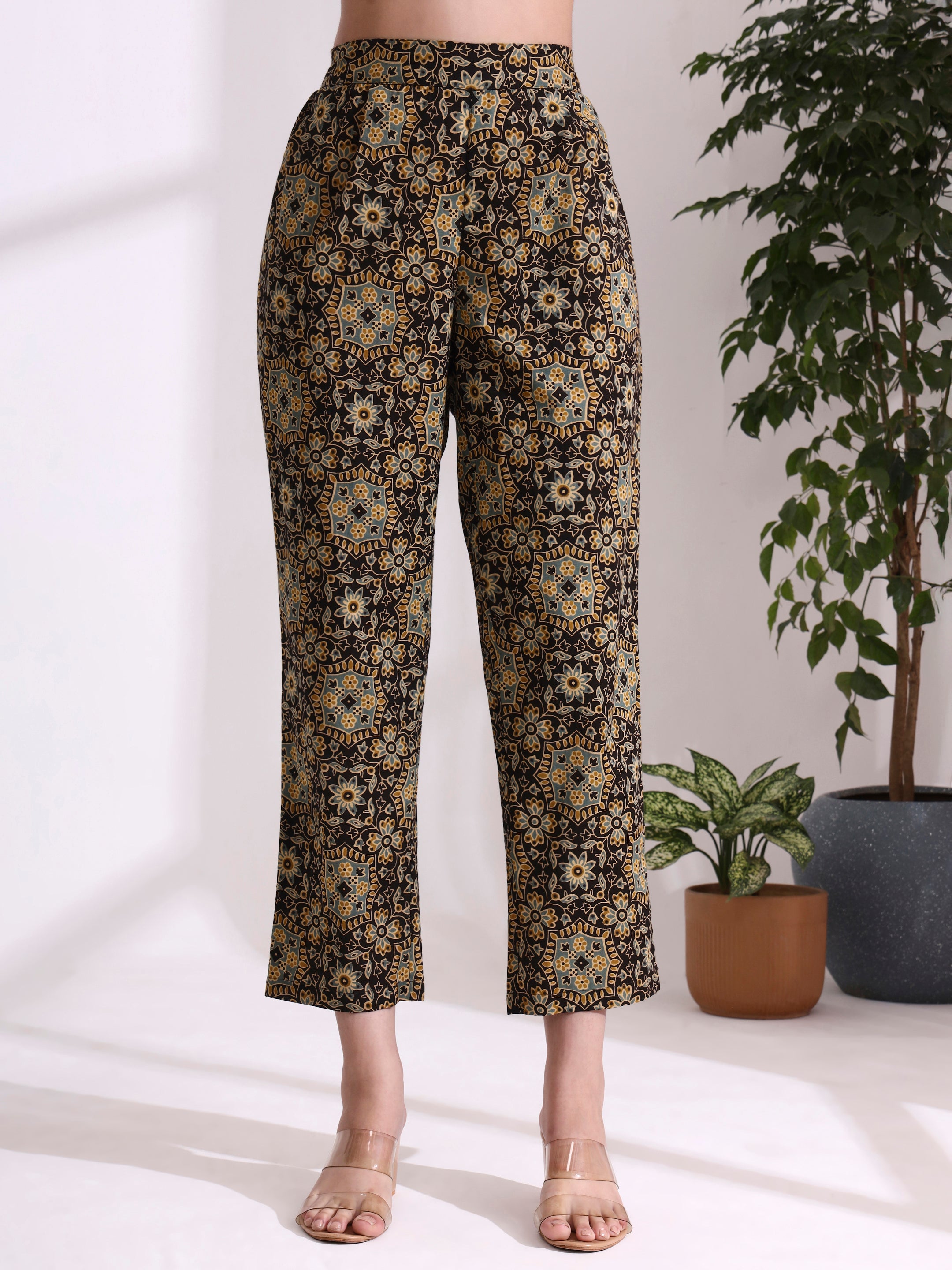 Floral Printed A-Line Pure Cotton Kurta & Trousers Sets