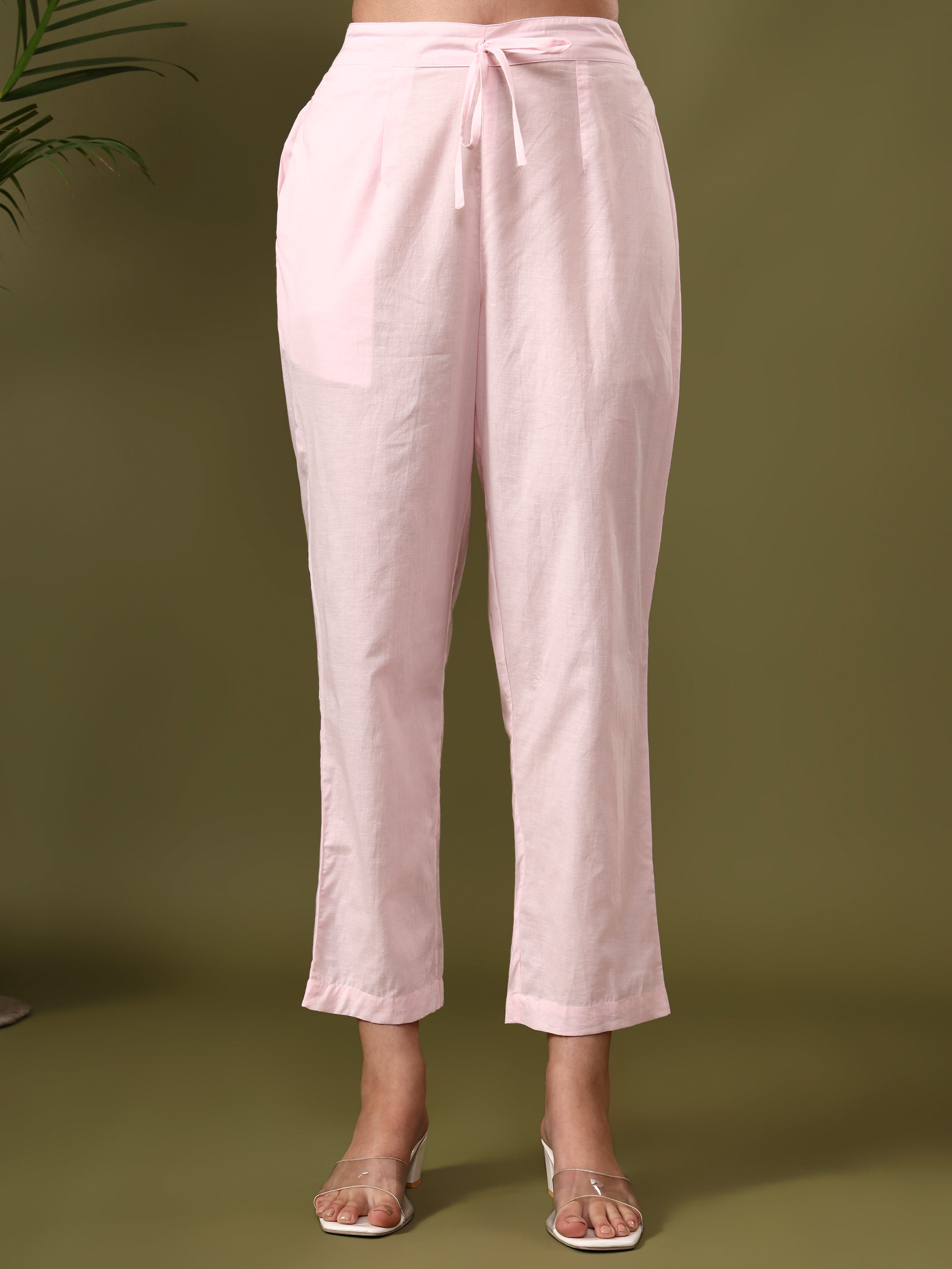 Floral Embroidered Straight Pure Cotton Kurta & Trousers Sets