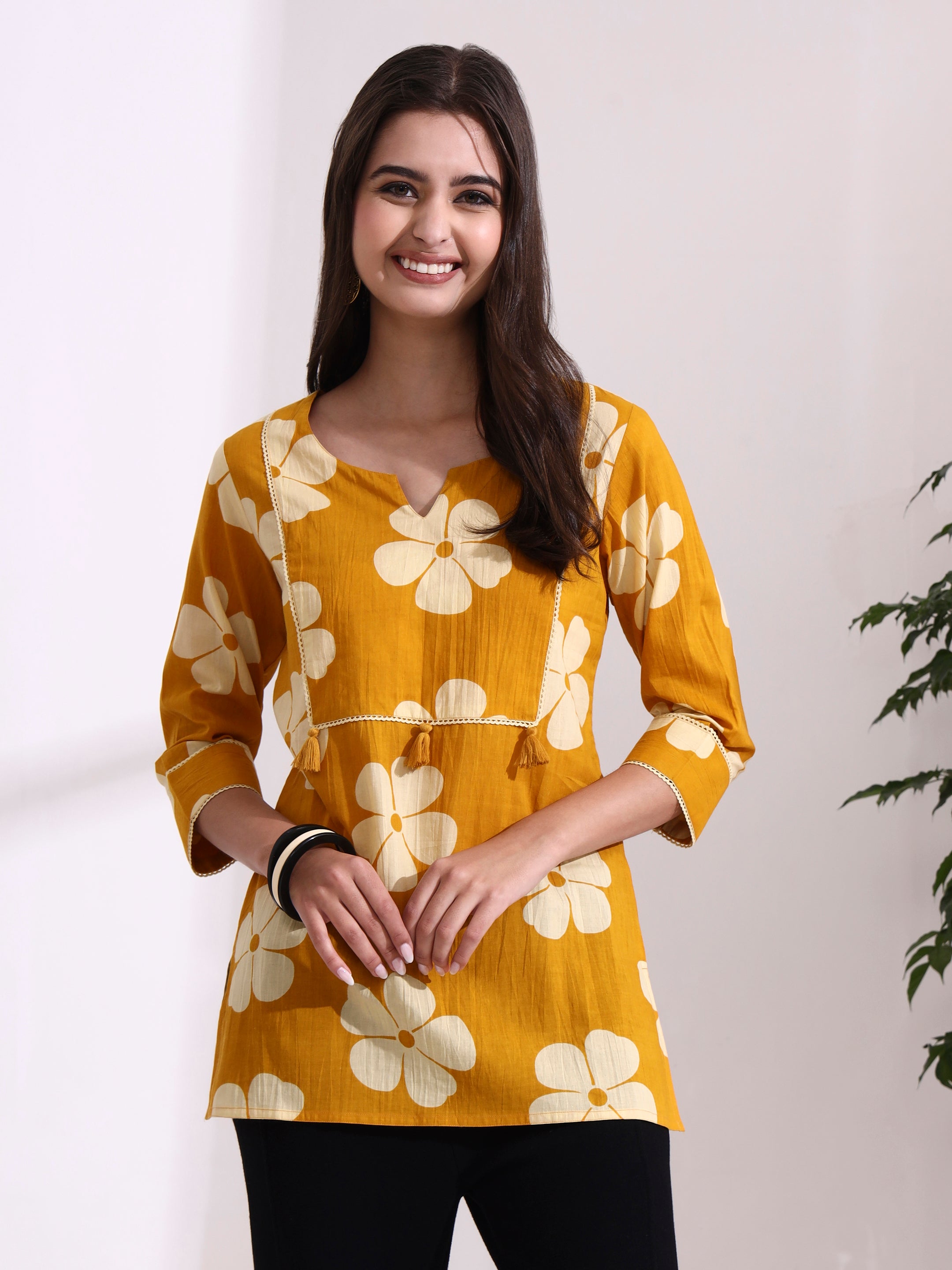 Floral Printed Straight Pure Cotton Top