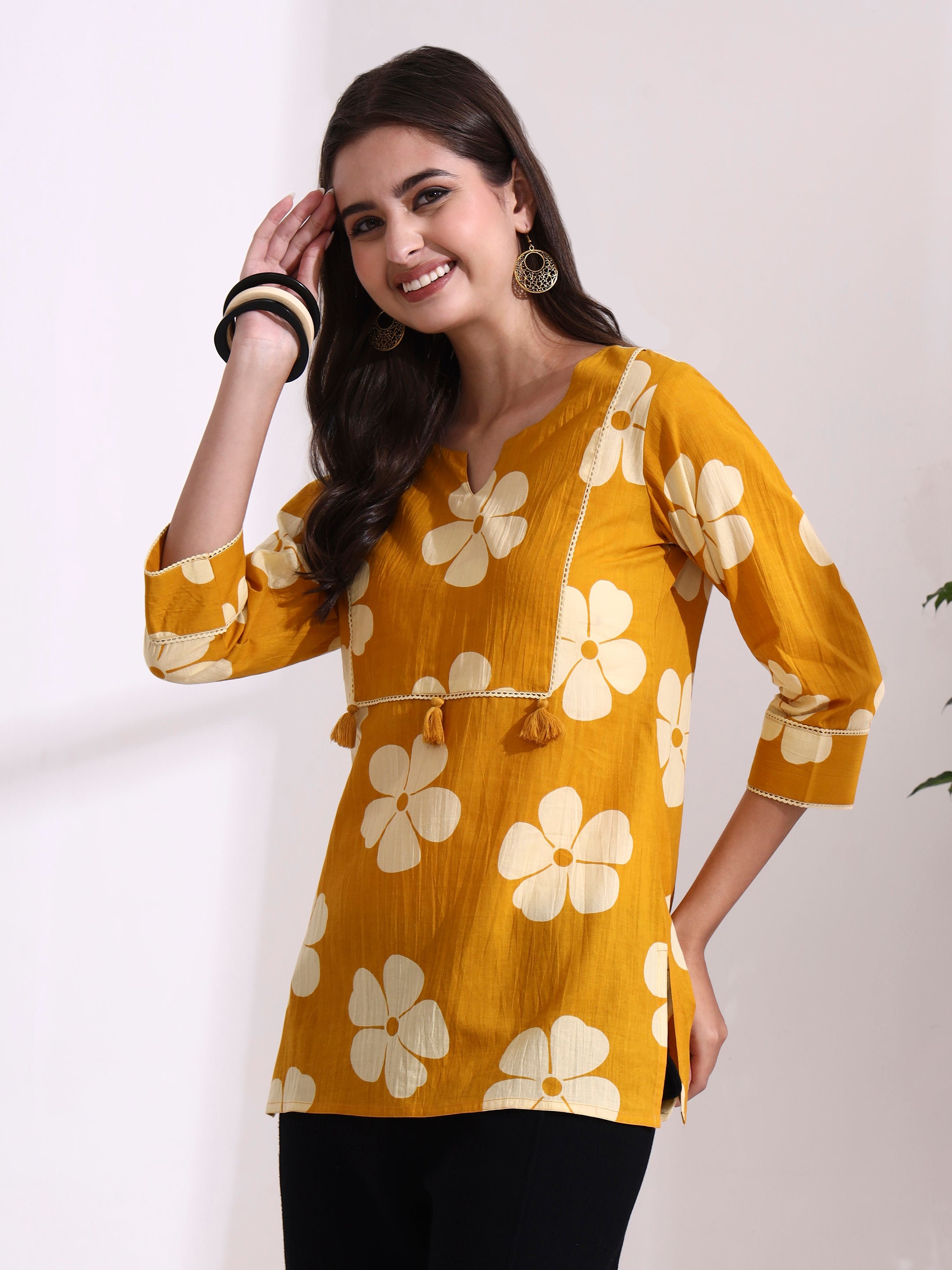 Floral Printed Straight Pure Cotton Top
