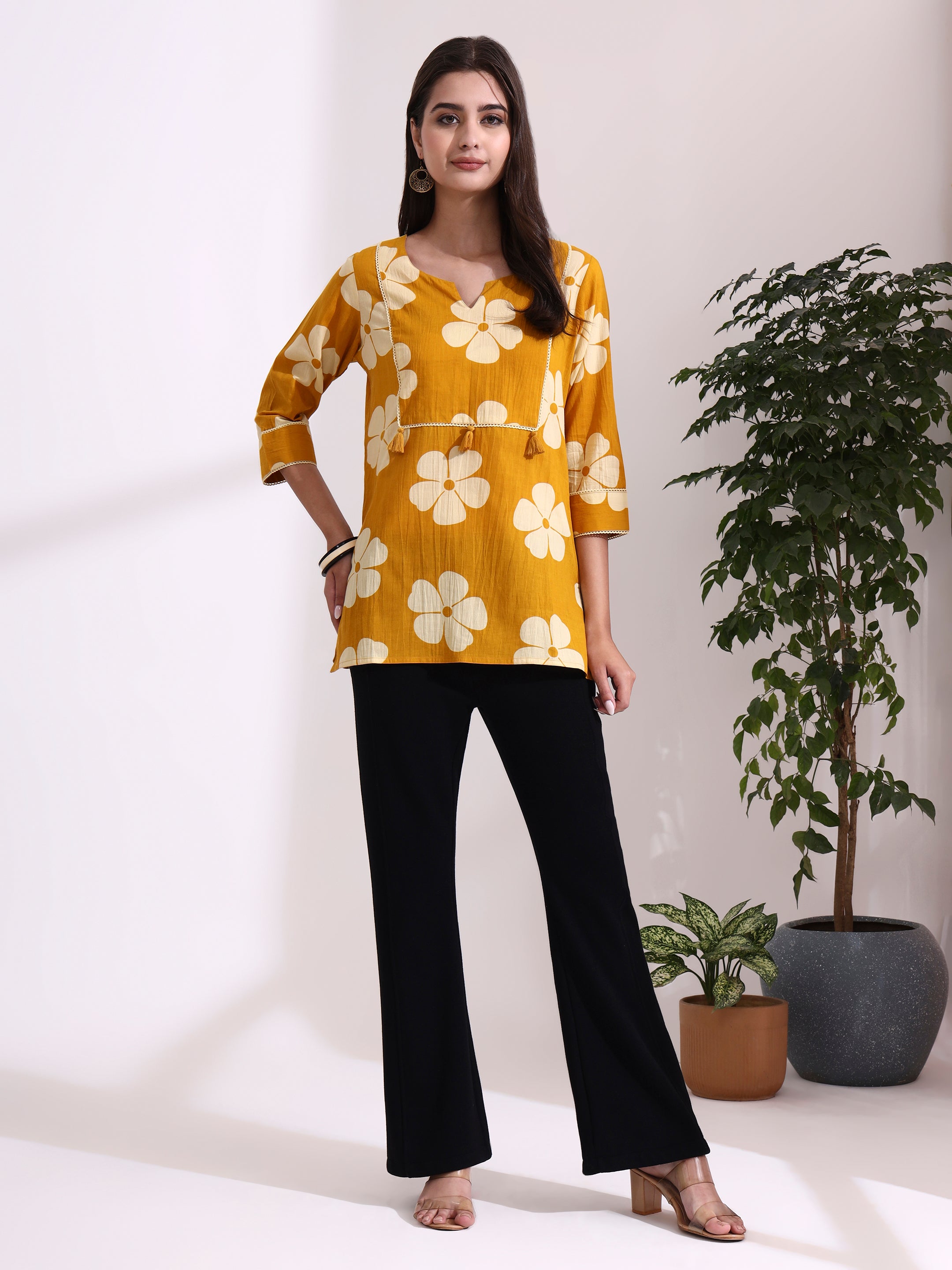 Floral Printed Straight Pure Cotton Top