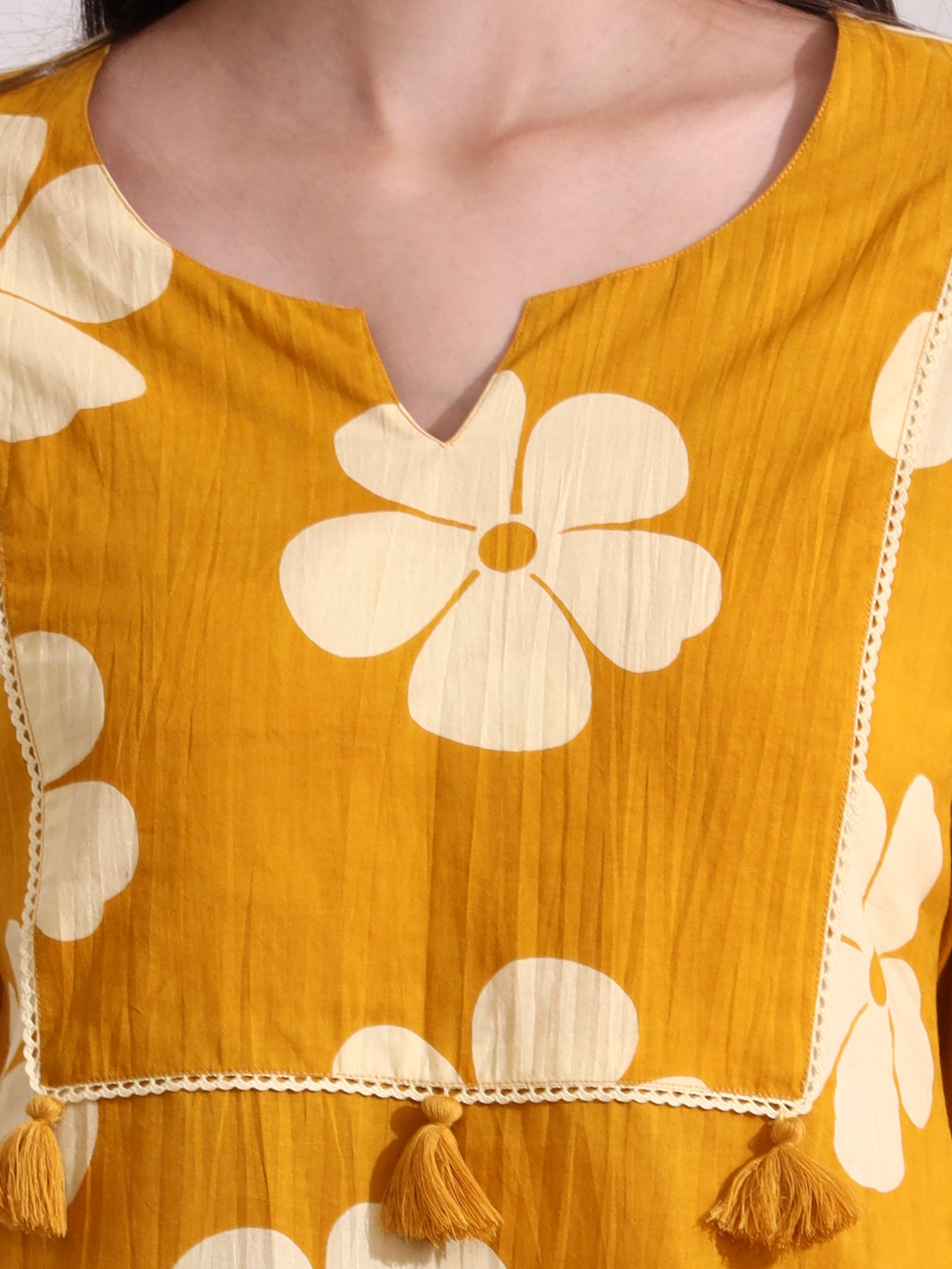 Floral Printed Straight Pure Cotton Top