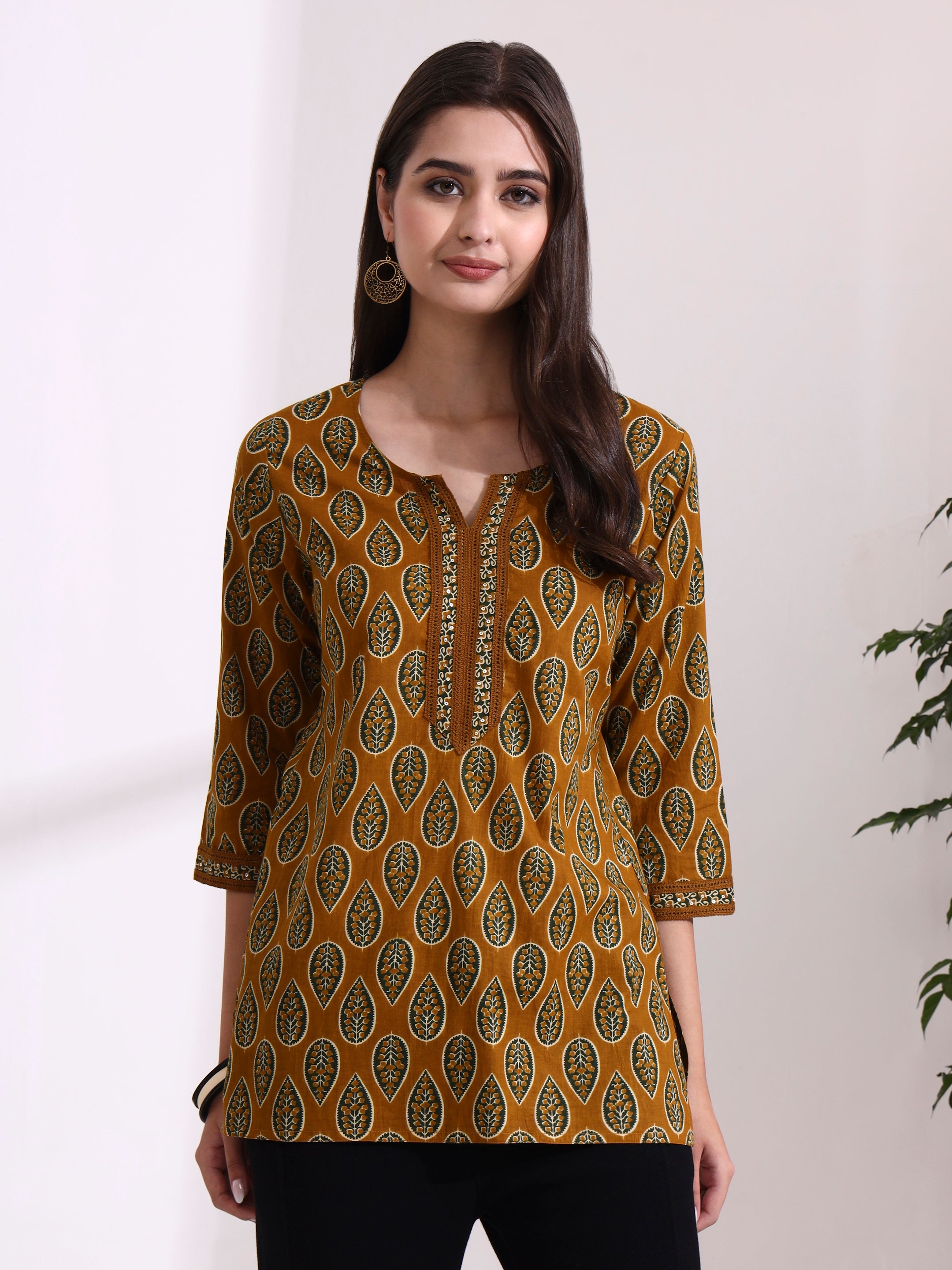 Floral Embroidered Straight Pure Cotton Top