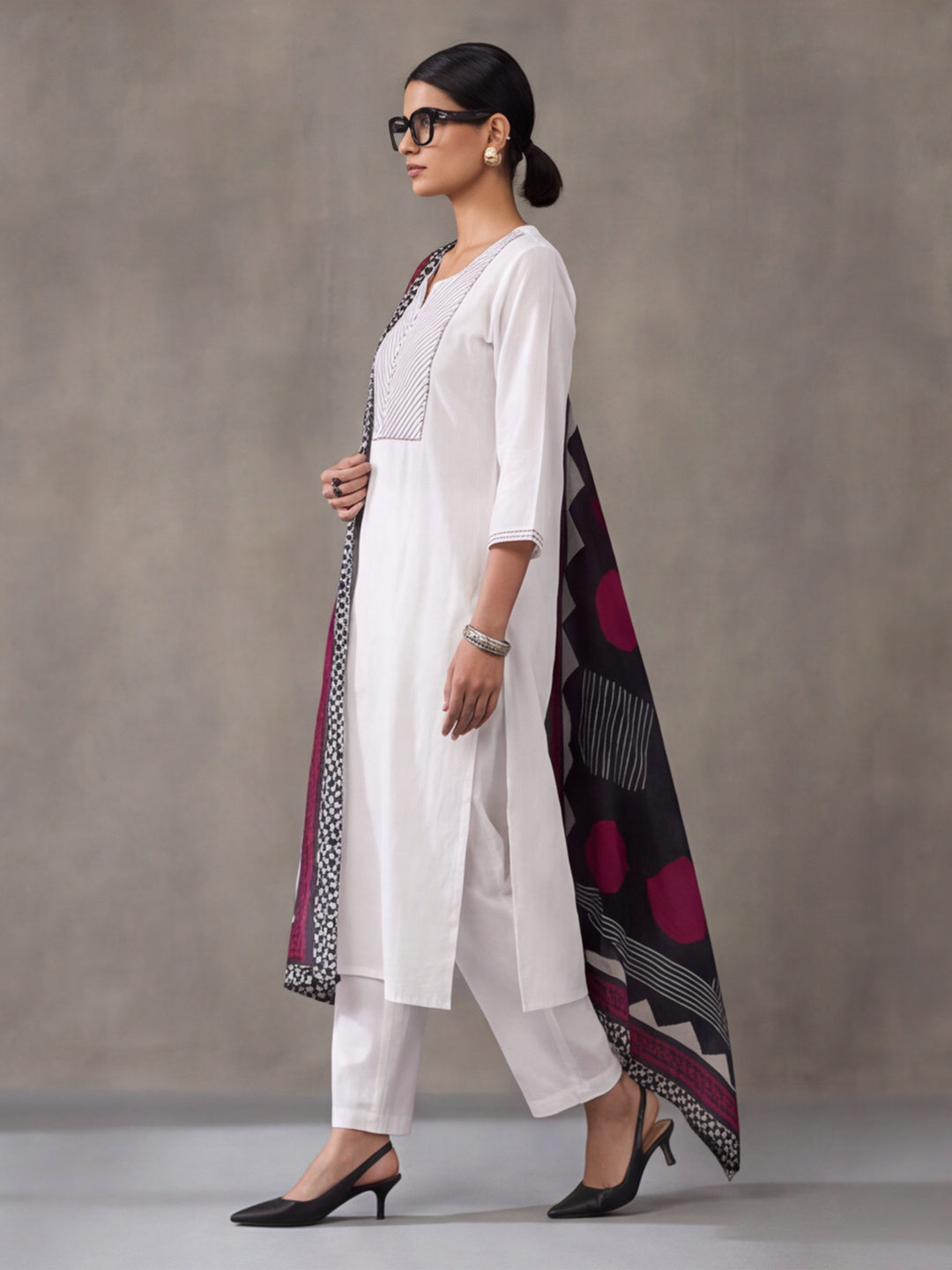 Solid Cotton Straight Kurta & Trouser Sets