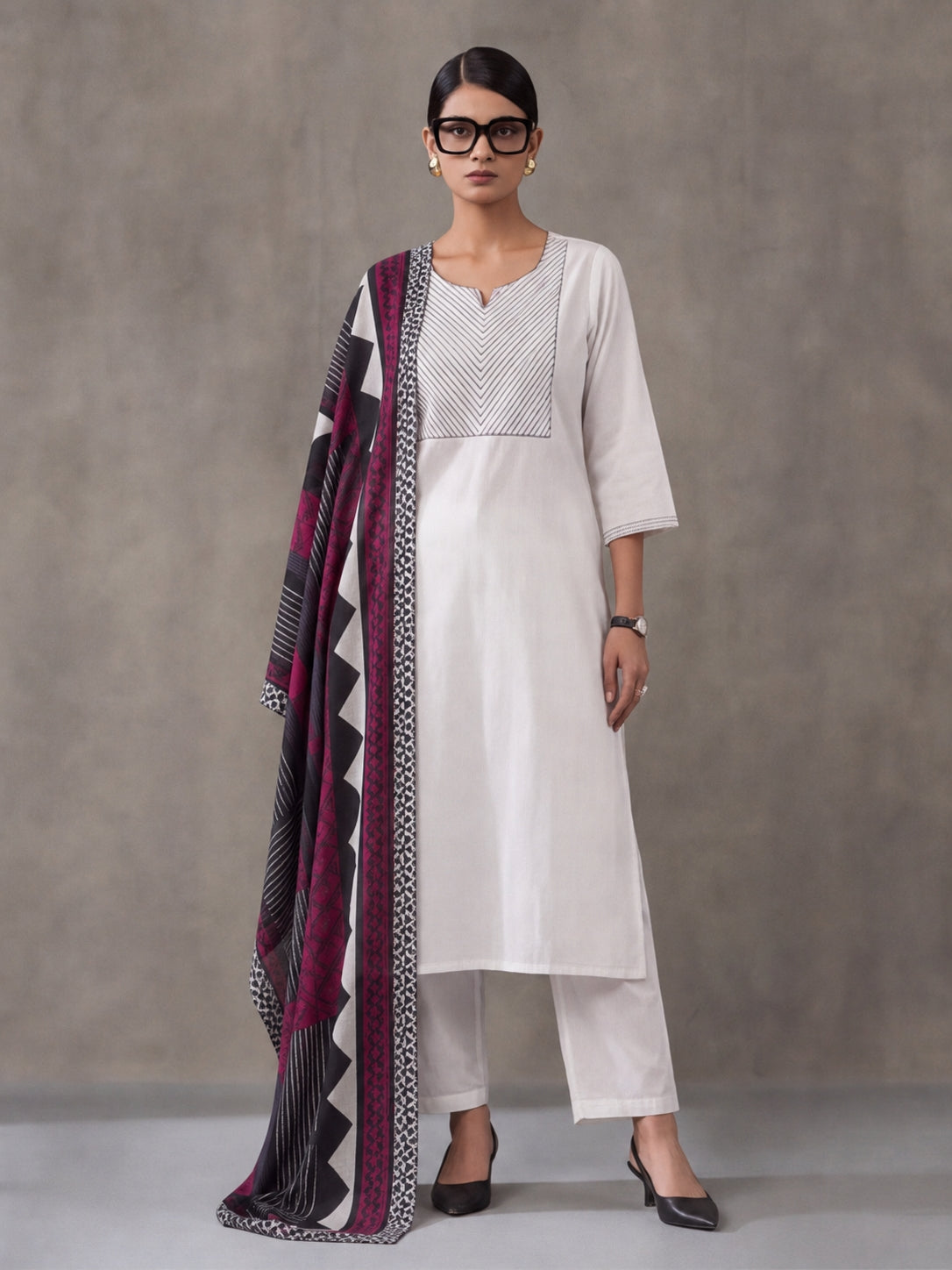 Solid Cotton Straight Kurta & Trouser Sets