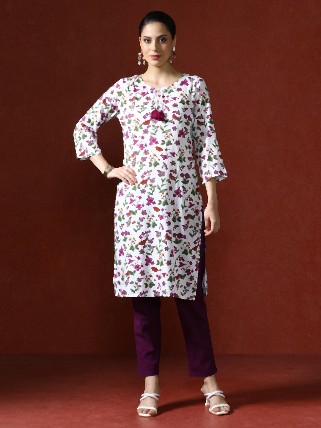 Floral Printed Straight Kurta