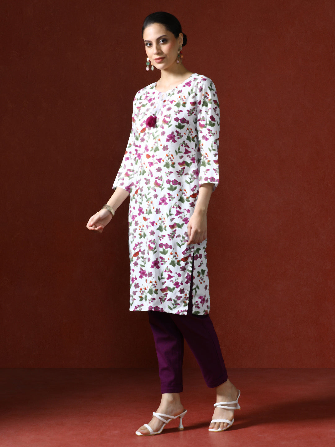 Floral Printed Straight Kurta