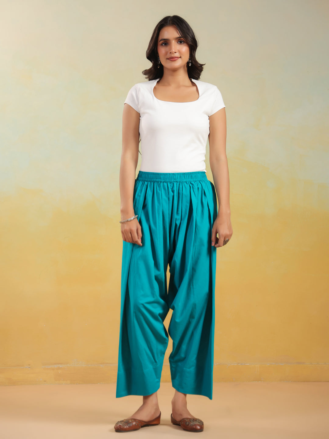 Solid Pure Cotton Farshi Salwar