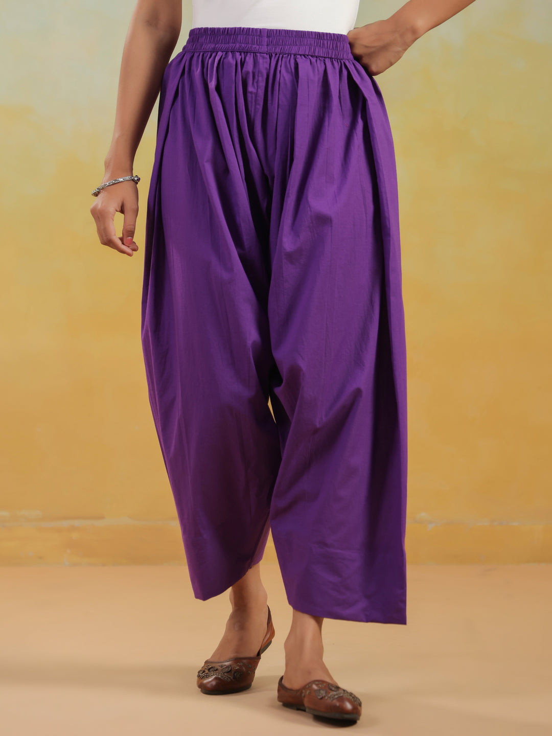 Solid Pure Cotton Farshi Salwar