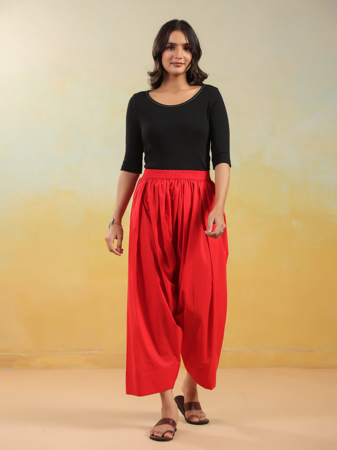 Solid Pure Cotton Farshi Salwar