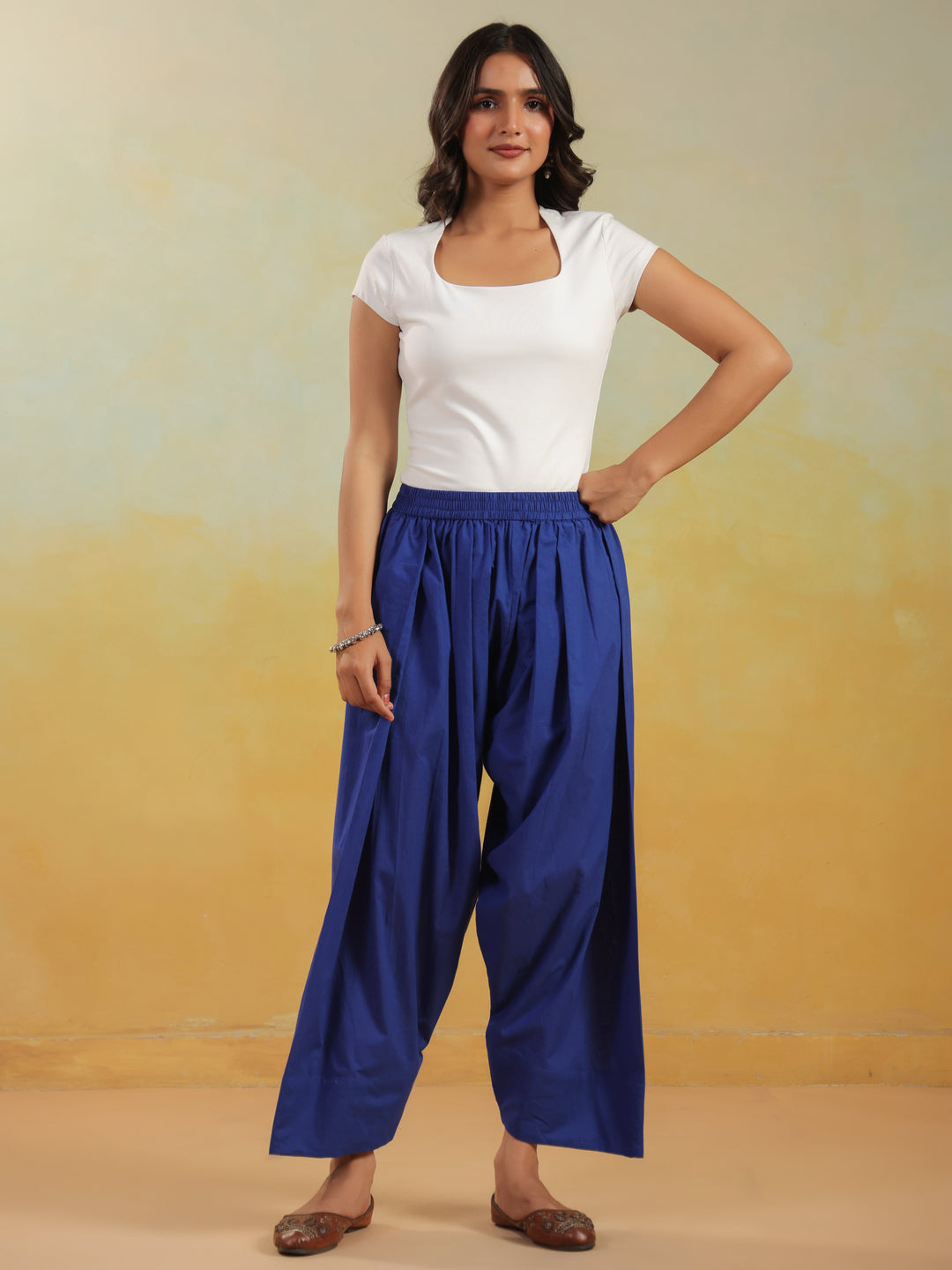 Solid Pure Cotton Farshi Salwar