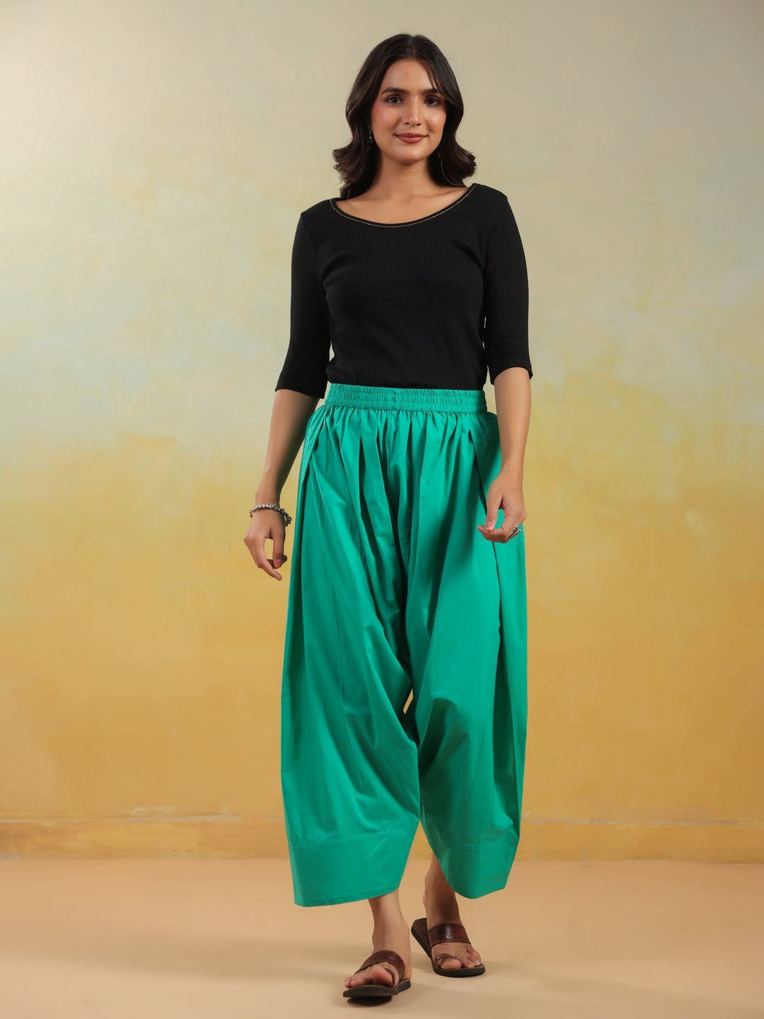 Solid Pure Cotton Farshi Salwar