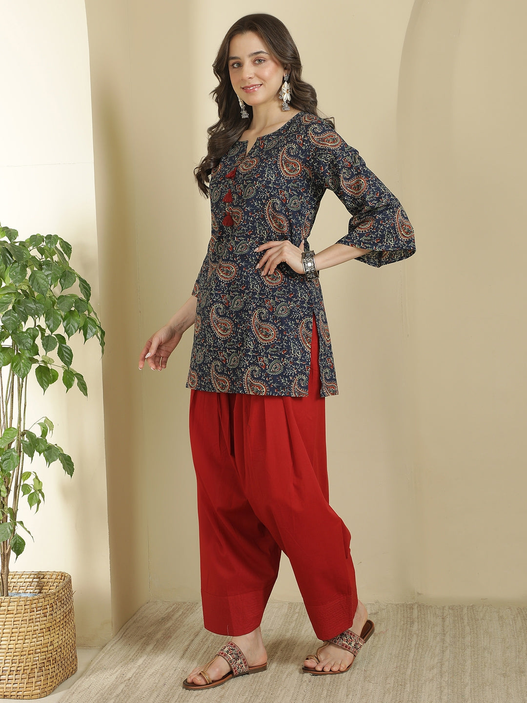 Paisley Printed Pure Cotton Farshi Suit