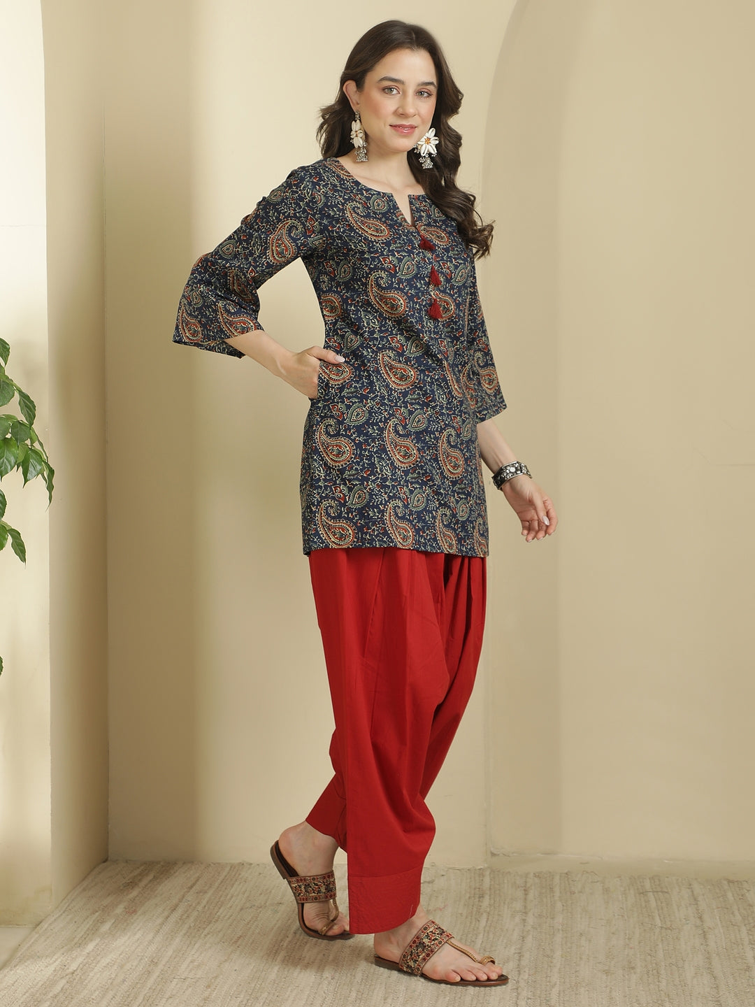 Paisley Printed Pure Cotton Farshi Suit