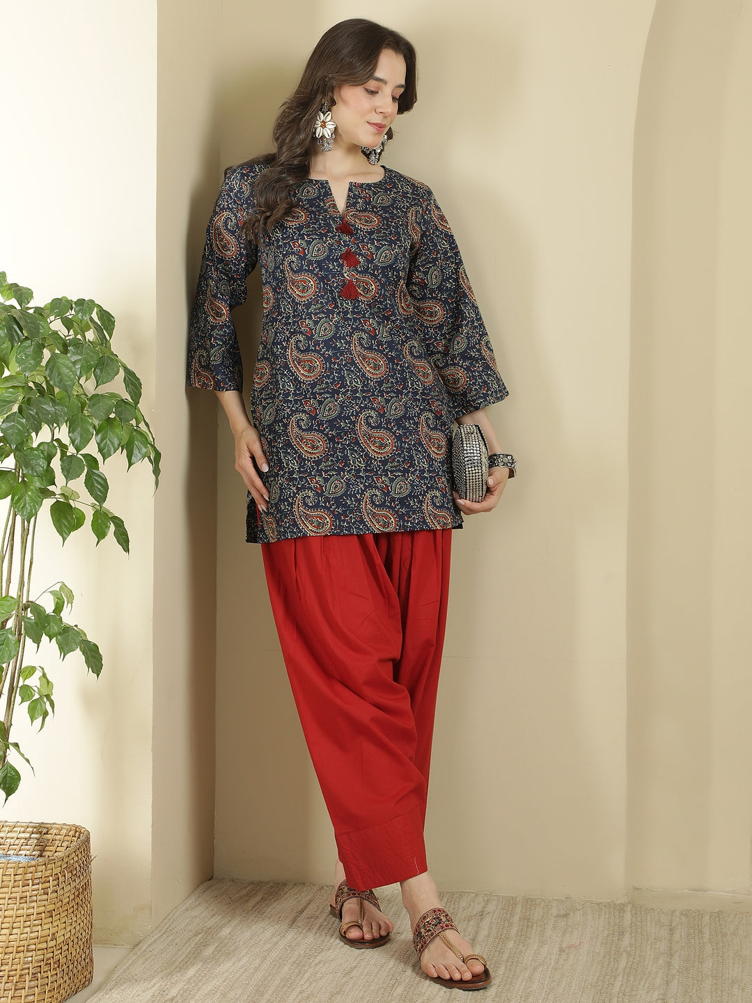 Paisley Printed Pure Cotton Farshi Suit