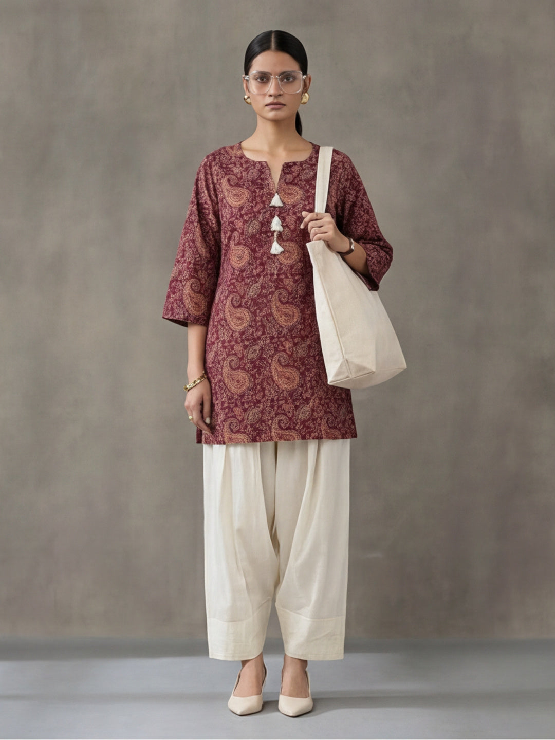 Paisley Printed Pure Cotton Farshi Suit