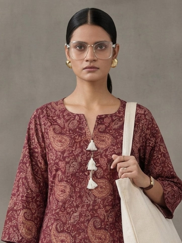 Paisley Printed Pure Cotton Farshi Suit