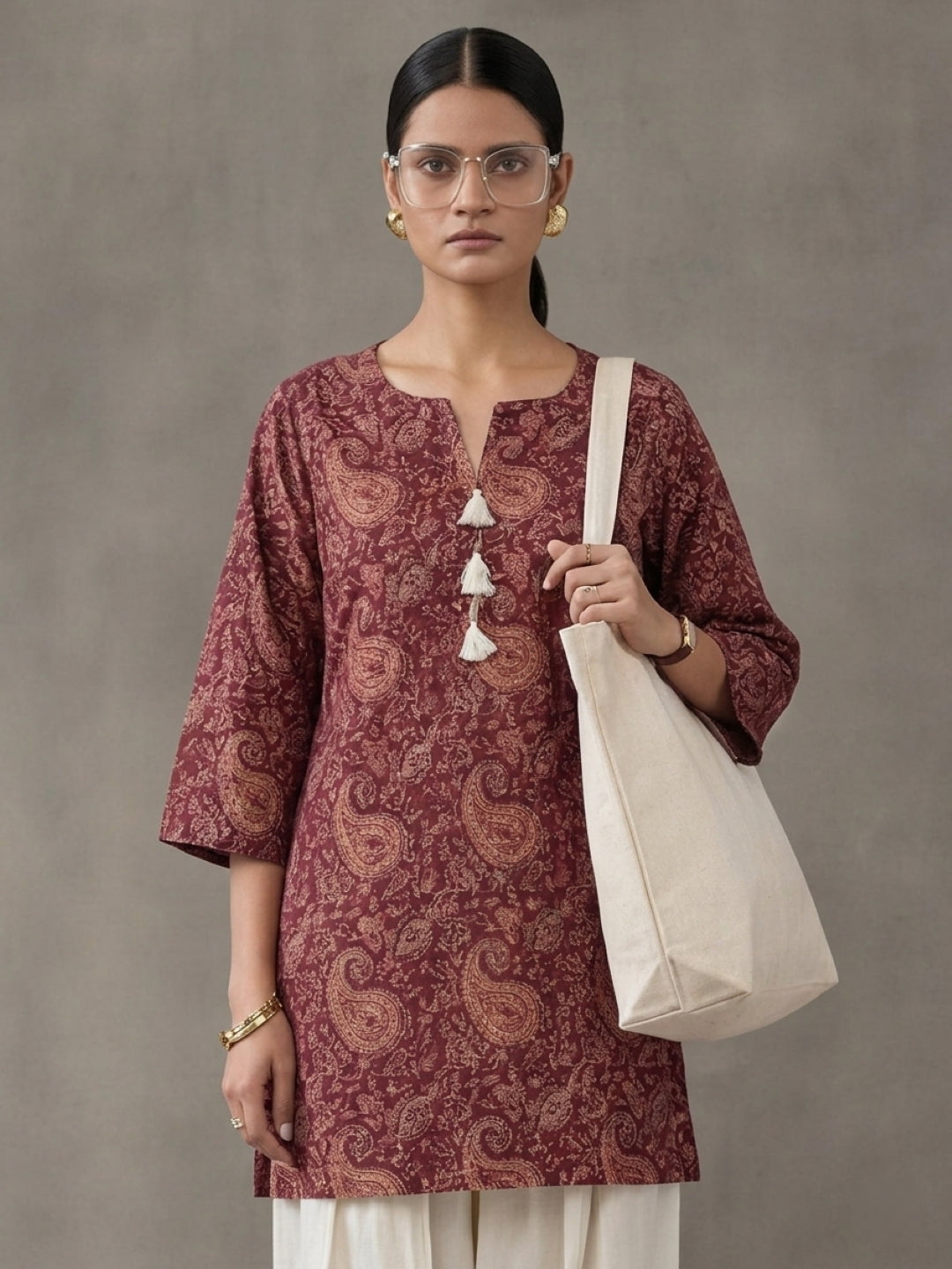 Paisley Printed Pure Cotton Farshi Suit
