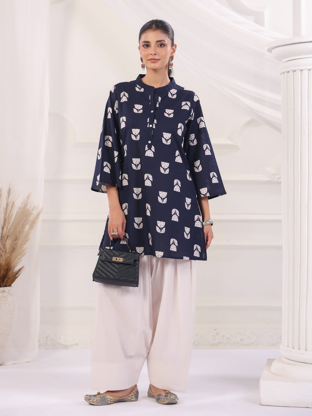 Women Straight Printed Pure Cotton Farshi Suit Sets