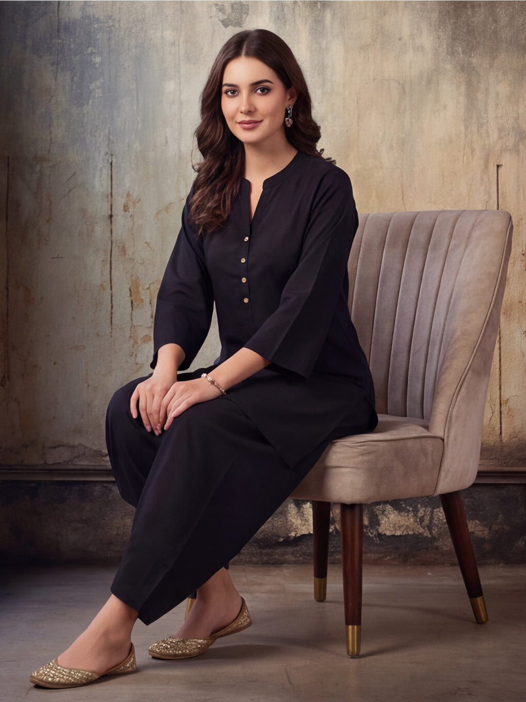 Solid Cotton Straight Kurta & Salwar Sets