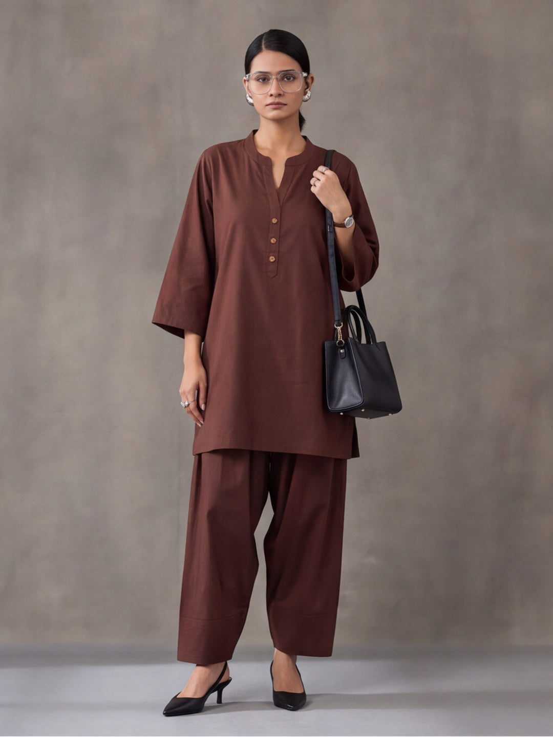 Solid Cotton Straight Kurta & Salwar Sets